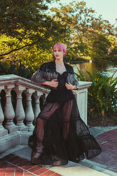 Radcliffe Capelet in Fur and Sequin
