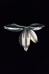 1950s Vintage Gertrud Engel 925 Sterling Danish Modernist Botanical Brooch for Anton Michelsen