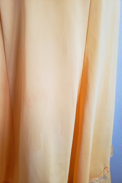 1960s Vintage Overdyed Orange Princess Seam Full Slip, Medium to Large