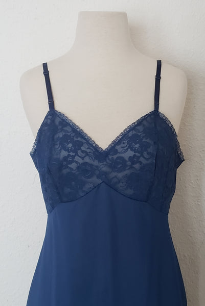 1960s Vintage Blue Slip by Penny's Gaymode, Small to Medium
