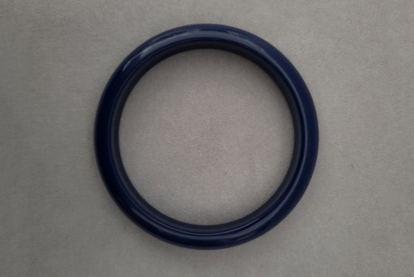1980s Vintage Gray Marbled and Navy Blue Plastic Three (3) Bangle Bracelet Set