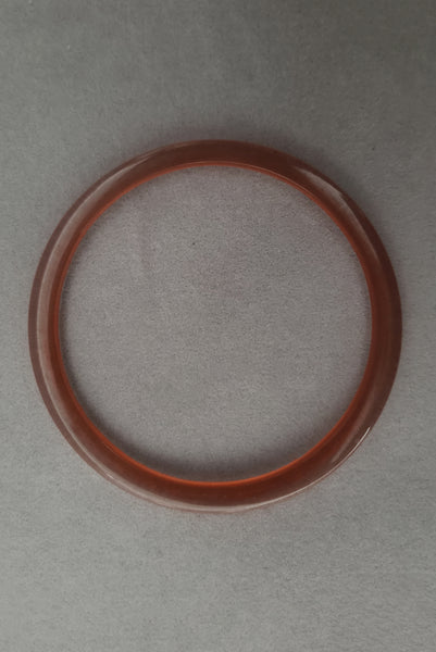 1980s Vintage Translucent Peach and Brown Four (4) Bangle Bracelet Set