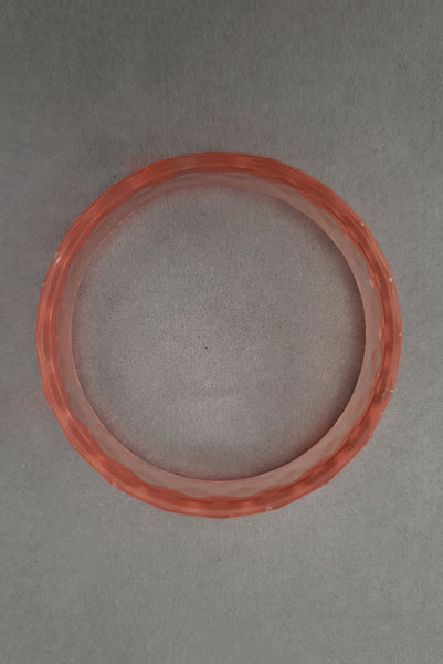 1980s Vintage Translucent Peach and Brown Four (4) Bangle Bracelet Set