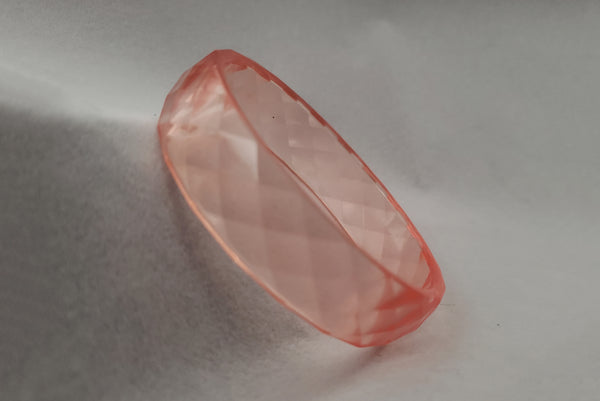 1980s Vintage Translucent Peach and Brown Four (4) Bangle Bracelet Set