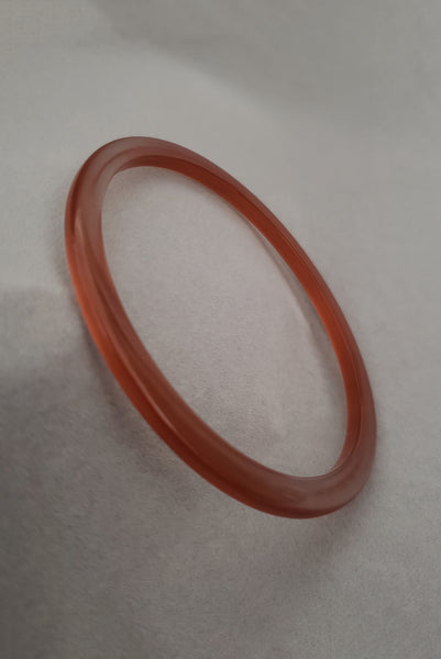 1980s Vintage Translucent Peach and Brown Four (4) Bangle Bracelet Set