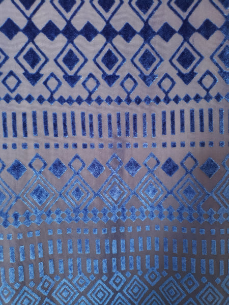 Pris Dress in Blue Deco Velvet
