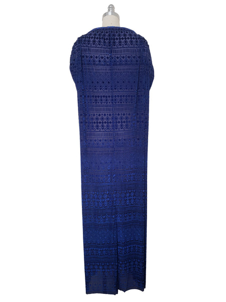 Pris Dress in Blue Deco Velvet