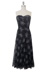 NWT 1990s Vintage Black and Ivory Lace Cocktail Dress by Carmen Marc Valvo, Small to Medium