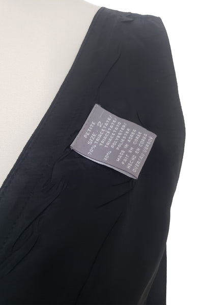 1990s Vintage Black Wrap Dress by Liz Claiborne, Extra Small to Small