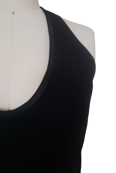 1990s Vintage Silk Lined Black Sweater Maxi Dress, Small to Medium