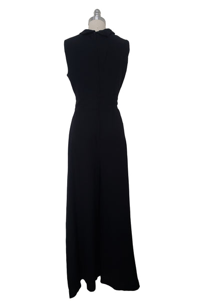 1960s Vintage Black Rhinestone Embellished Jumpsuit, Small to Medium