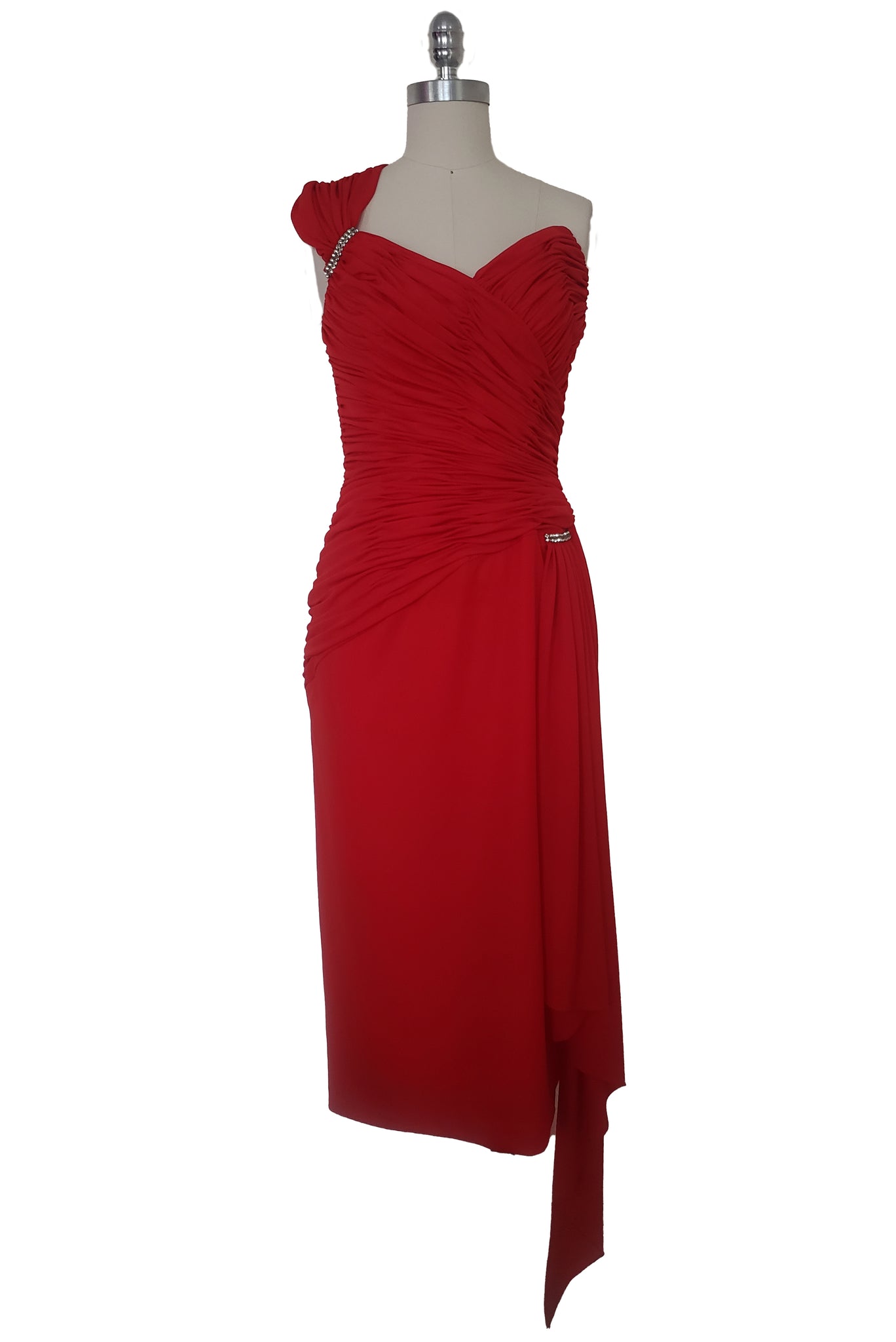 oleg cassini cocktail dress Oleg Cassini 1960's Attribution Royal Blue Chiffon Cocktail Dress