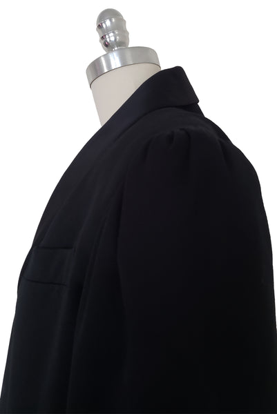 1980s Vintage Black Wool Tuxedo Style Jacket by Designer Guy Laroche, Medium to Large