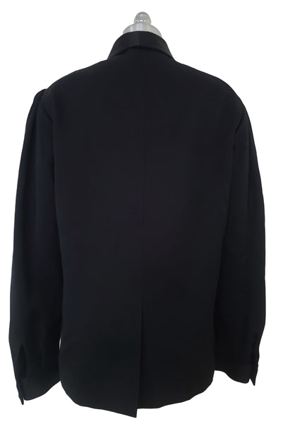 1980s Vintage Black Wool Tuxedo Style Jacket by Designer Guy Laroche, Medium to Large