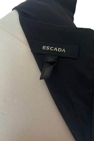 1990s Vintage ESCADA Black Silk Beaded & Embroidered Cocktail Dress, Extra Small to Small