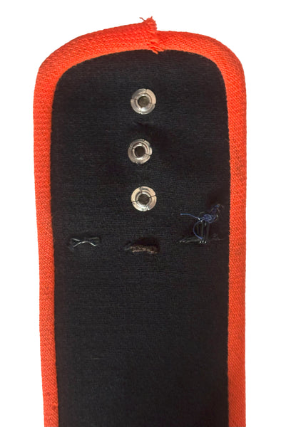 1970s Vintage Black and Orange Midi Length Wool Coat with Belt, by Gloria Sachs, Small to Medium