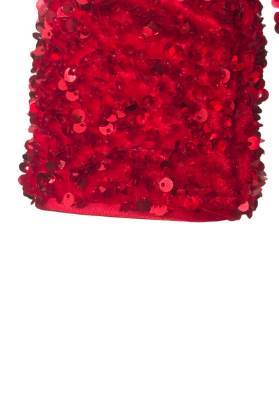 Sabrina Dress in Red Sequin Velvet