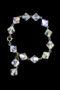 1960s Vintage Iridescent Crystal Bead Bracelet