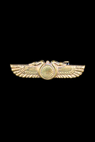 1920s Vintage Egyptian Revival Snake and Isis Wing Brooch
