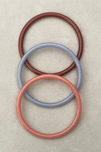 1960s Vintage Mauve, Brown, and Gray Three (3) Bangle Stack Bracelet Set