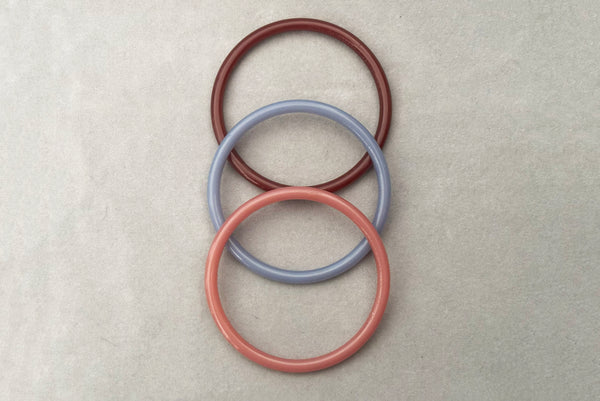 1960s Vintage Mauve, Brown, and Gray Three (3) Bangle Stack Bracelet Set