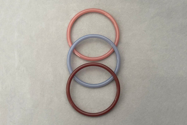 1960s Vintage Mauve, Brown, and Gray Three (3) Bangle Stack Bracelet Set
