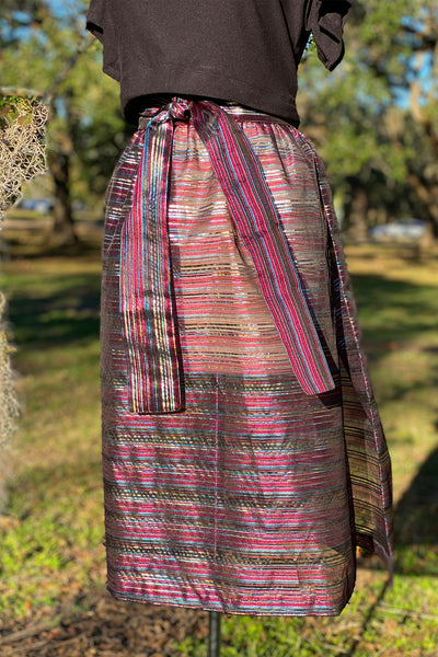 Harper Skirt in Stripe Silk