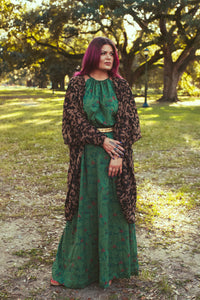 Bianca Dress in Green Snakes